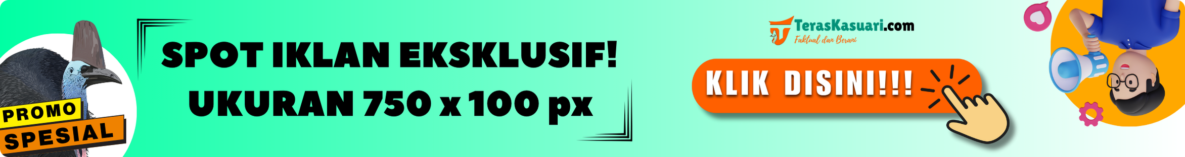 Spot Iklan Ekslusif ukuran 750 x 100 pixel
